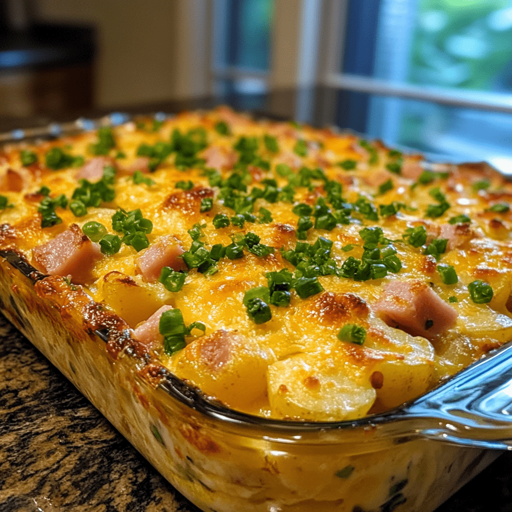 “Cheesy Ham & Potato Casserole: A Comfort Food Delight!”
