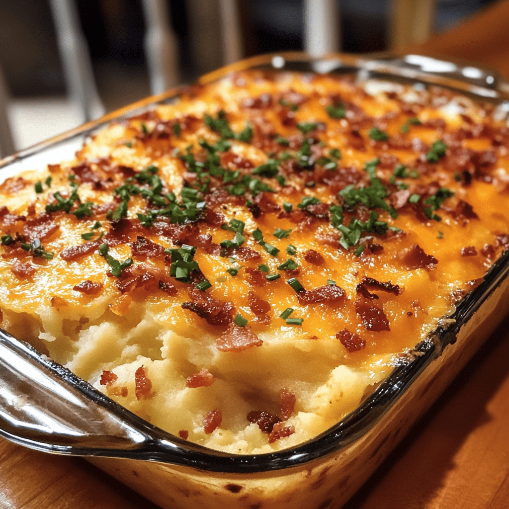 Cheddar Bacon Mashed Potato Casserole: A Must-Try Delight!