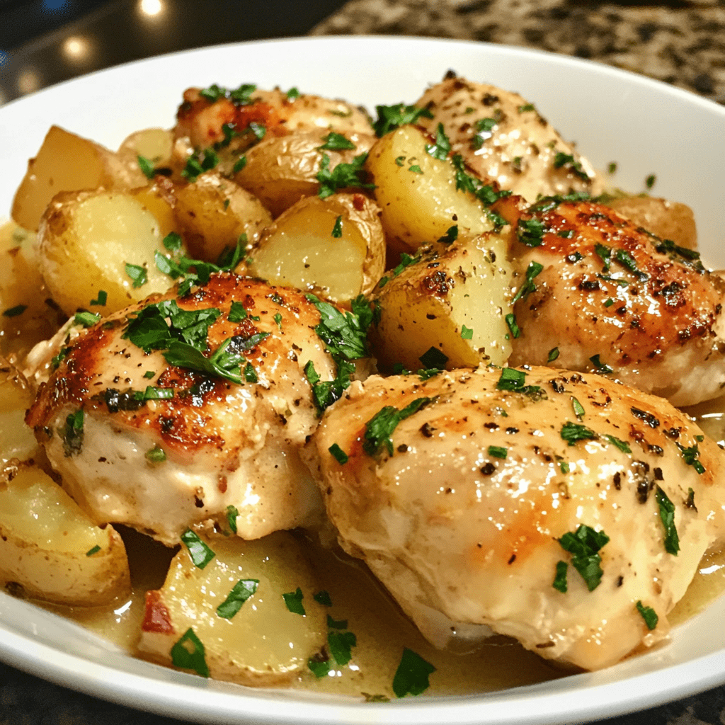 Garlic Parmesan Crockpot Chicken and Potatoes: Delightful Dish!