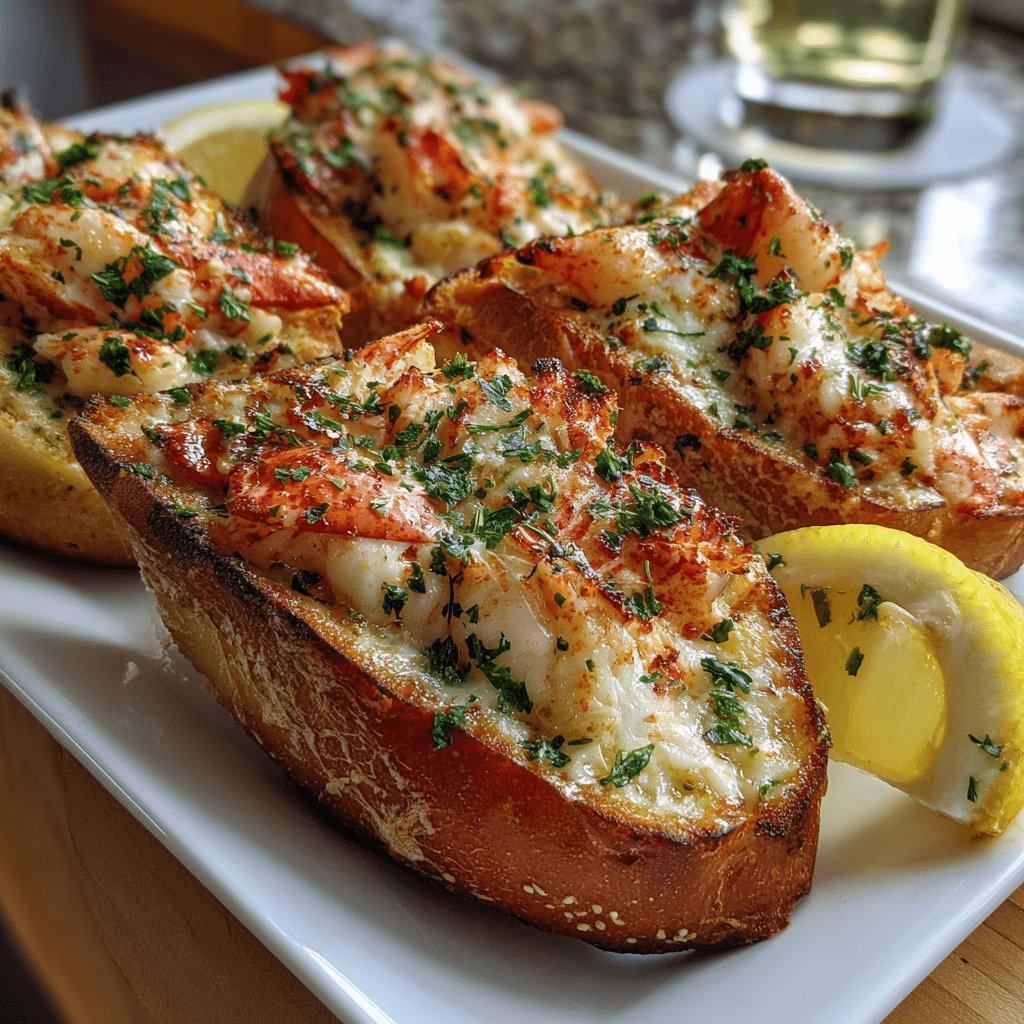 Lobster-Stuffed Garlic Bread Boats: A Delicious Surprise!