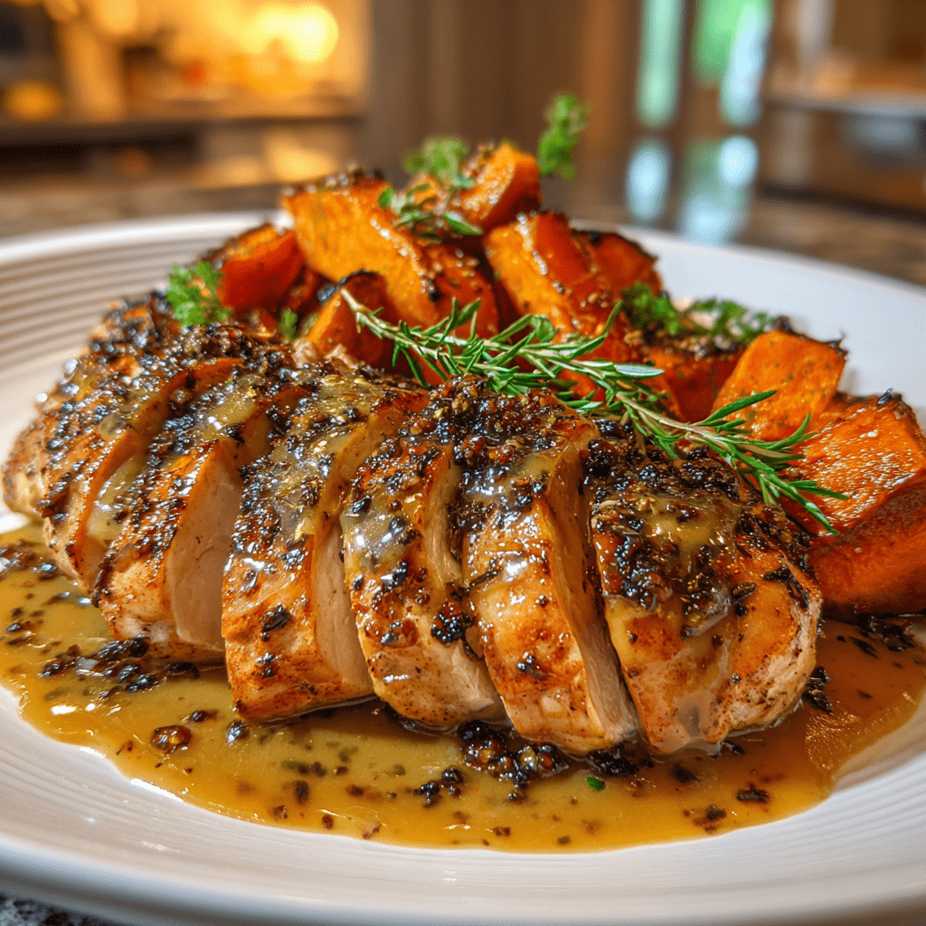 Maple Dijon Chicken &amp; Roasted Sweet Potato Bowls Delight!