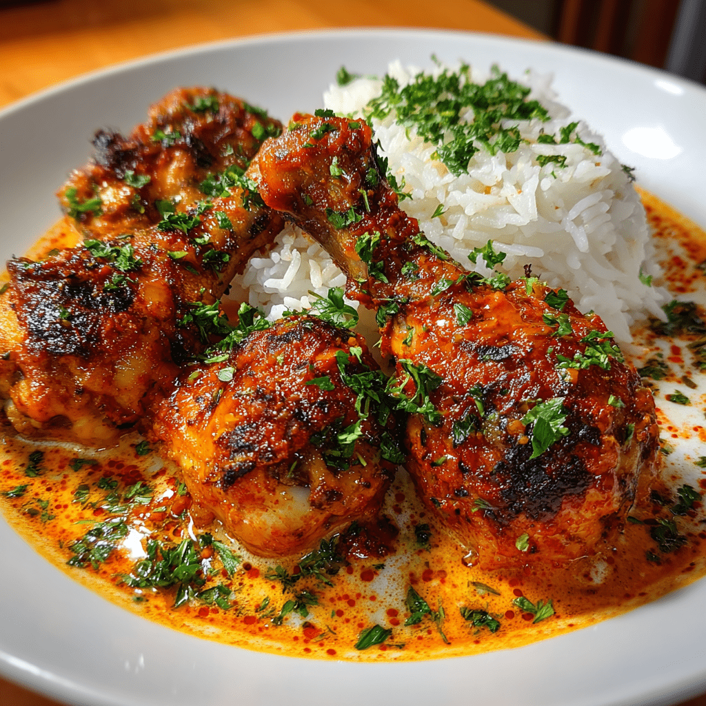 Creamy Paprika Chicken Drumsticks with Steamed Rice Delight!
