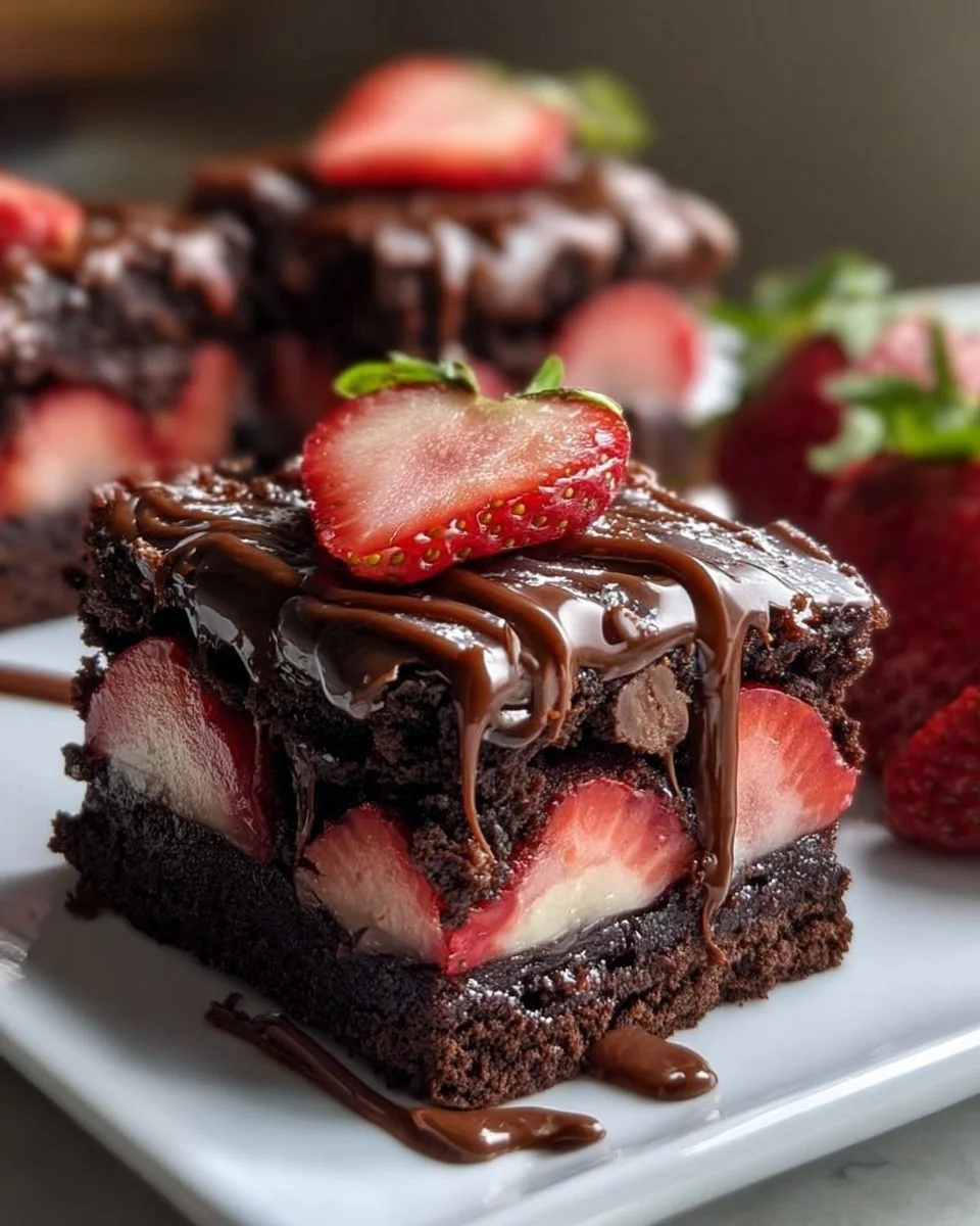 Chocolate Covered Strawberry Brownies