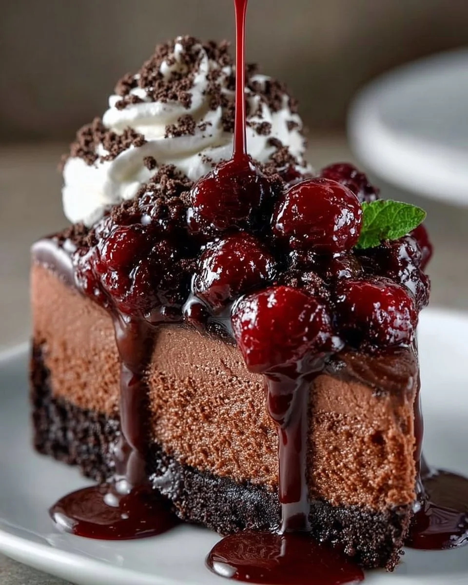 Dark Chocolate Cherry Cheesecake
