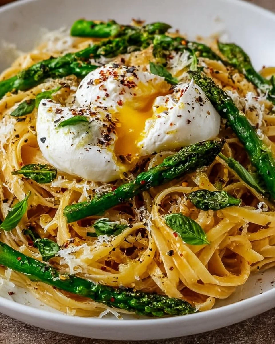 Fresh Lemon Asparagus Pasta with Creamy Burrata