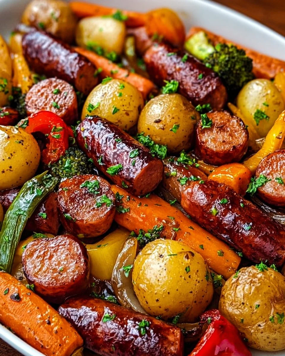 One-Pan Honey Garlic Kielbasa &amp; Veggies: Easy Family Delight