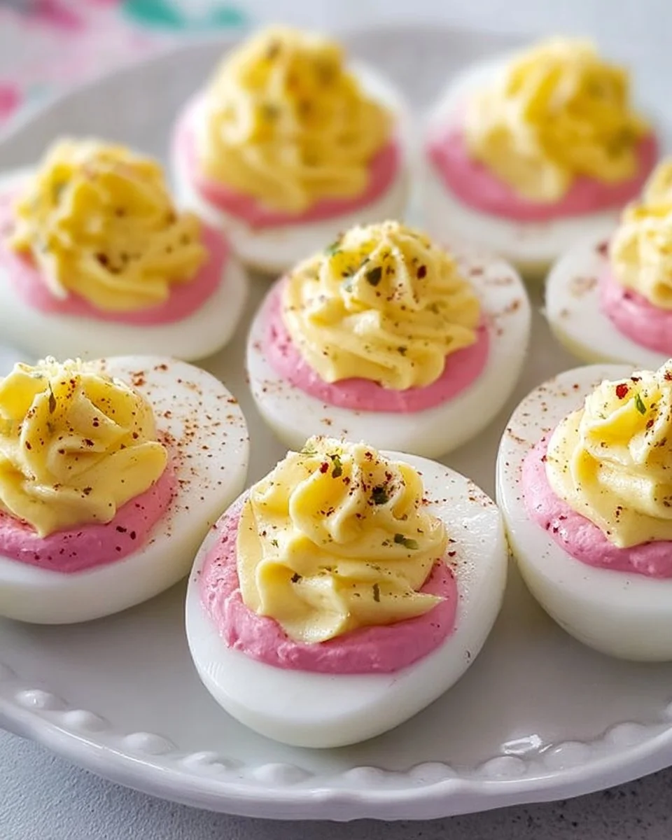 Pretty Pink Deviled Eggs Recipe