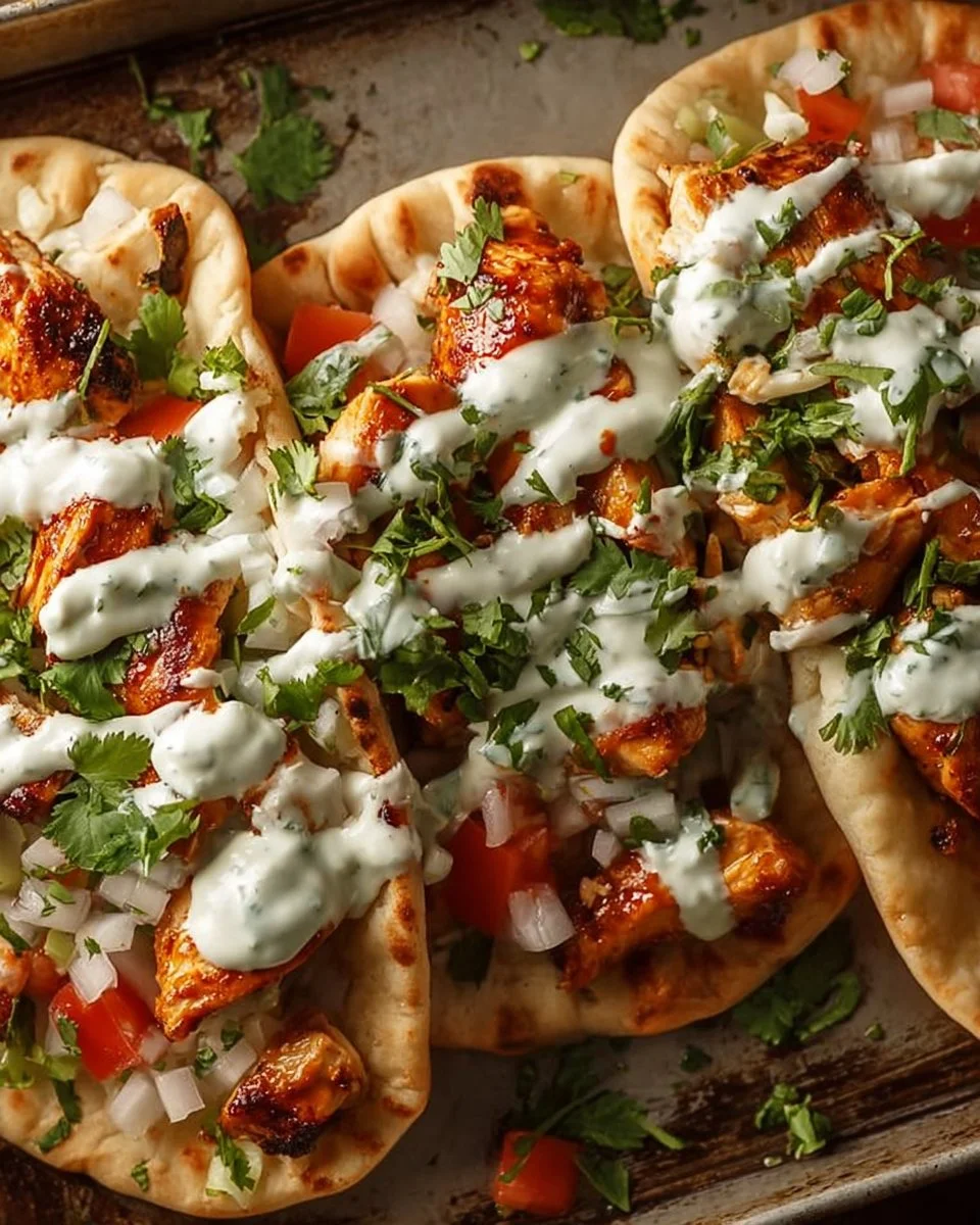 Sheet Pan Chicken Pitas with Herby Ranch Recipe