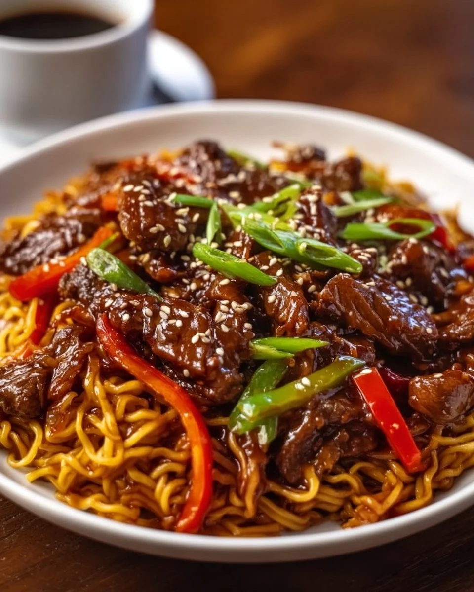 Sticky Beef Noodles