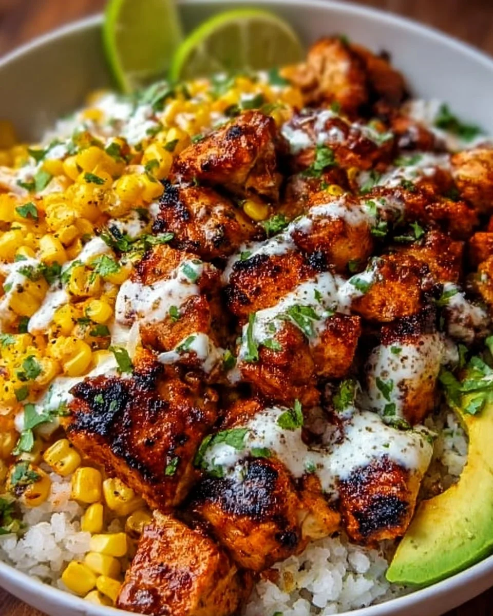 Street Corn Chicken Rice Bowl