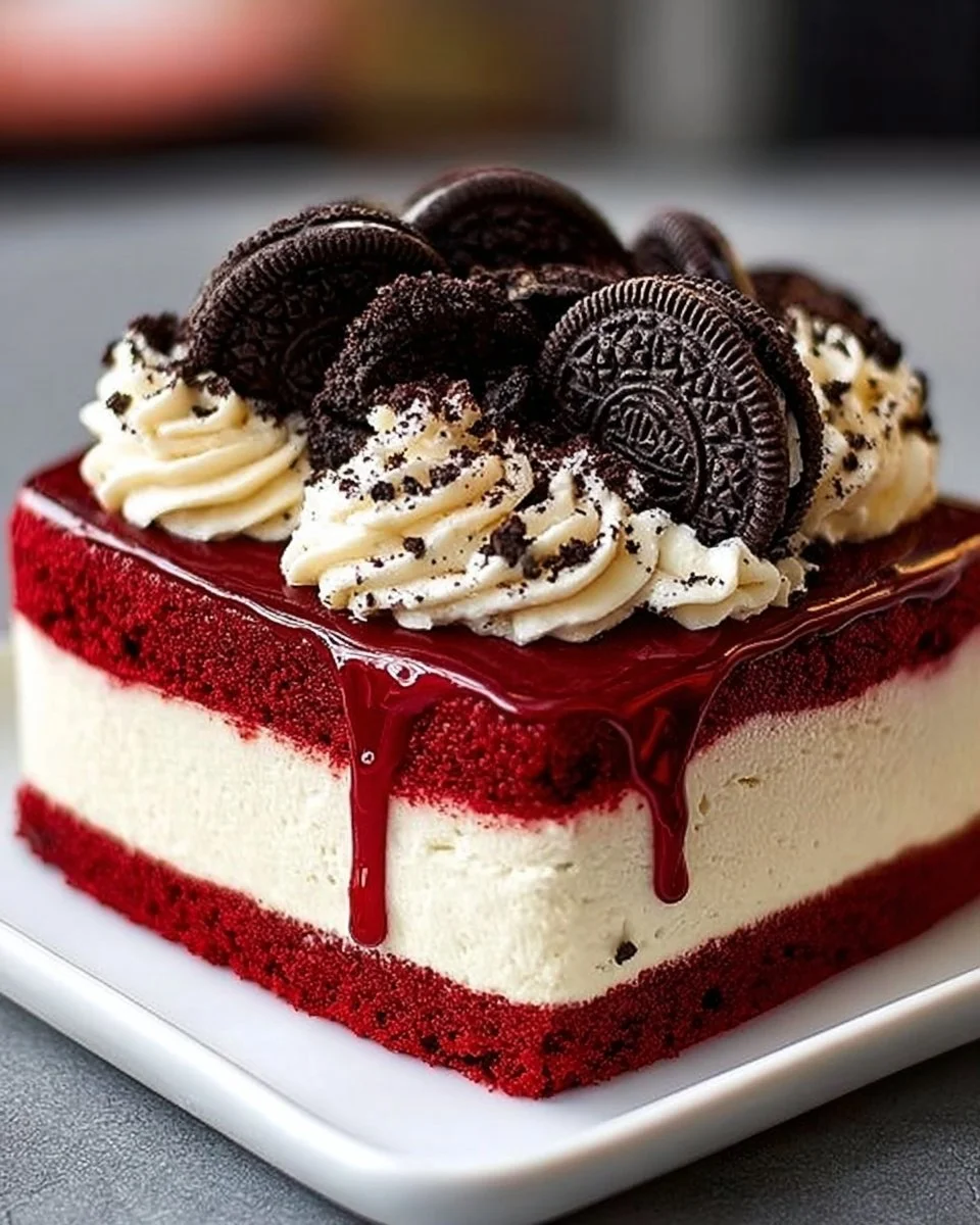 The Best Red Velvet Oreo Cheesecake