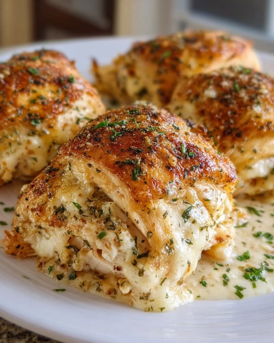 Chicken Pillows with Creamy Parmesan Sauce