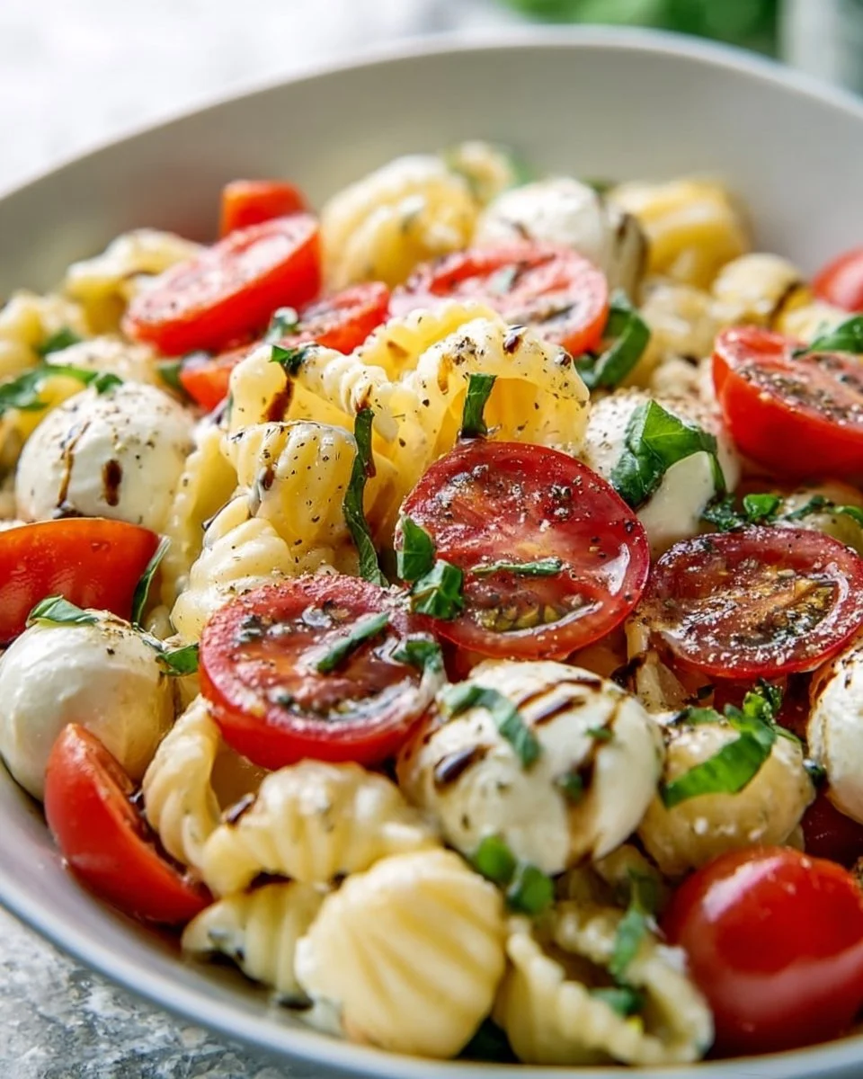 Creamy Caprese Pasta Salad