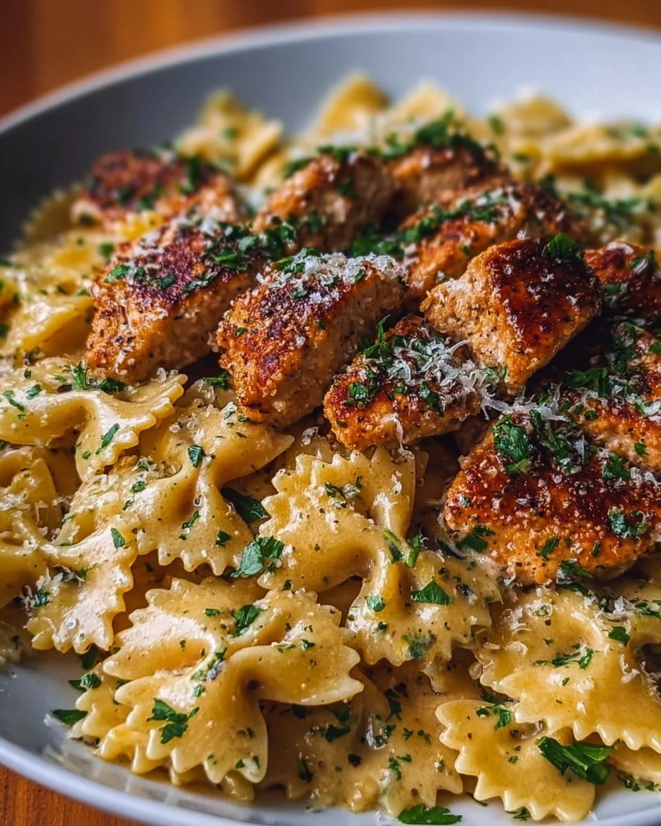 Dreamy Garlic Butter Chicken and Bowtie Pasta