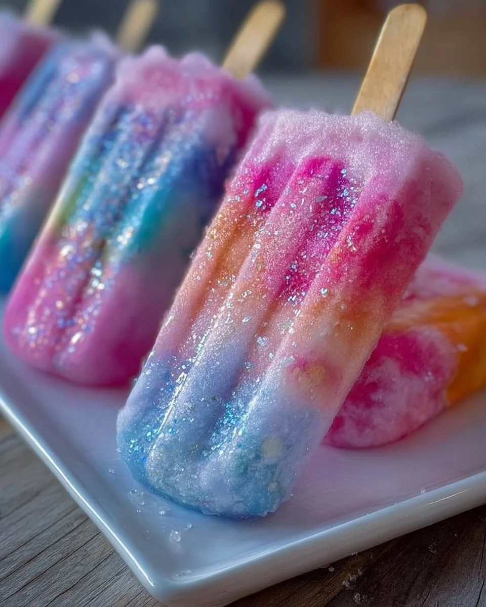 Frozen Cotton Candy Vodka Pops