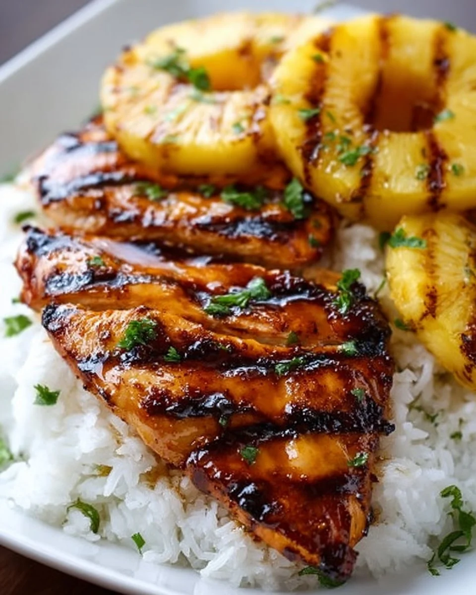Hawaiian Chicken, Pineapple and Coconut Rice
