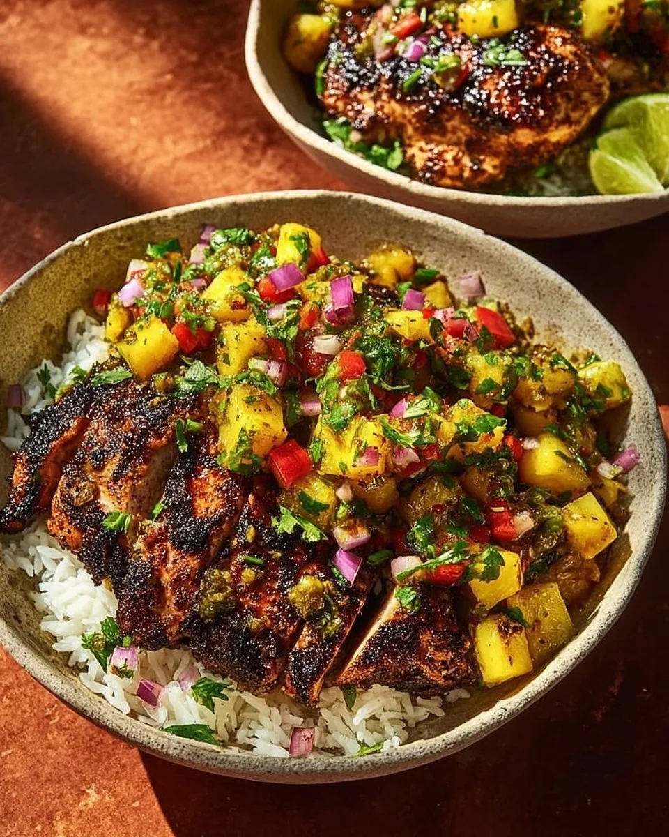 Jerk Chicken Bowl with Pineapple Salsa