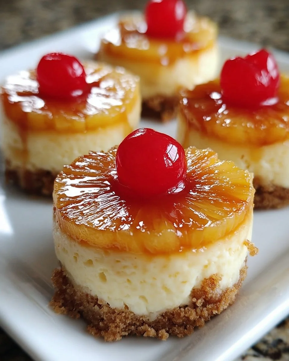Mini Pineapple Upside Down Cheesecakes