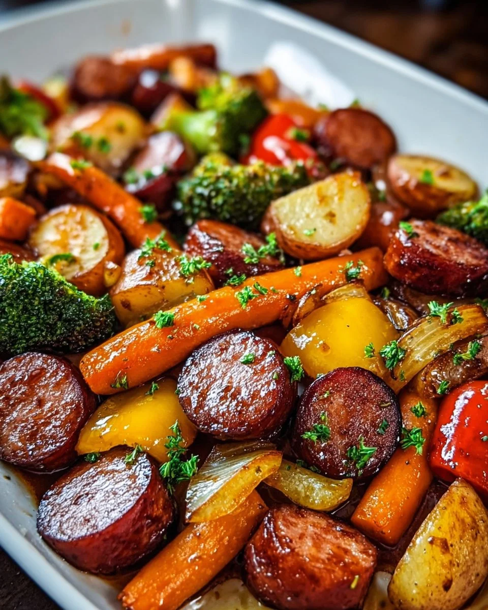 One-Pan Honey Garlic Kielbasa &amp; Veggies: Easy Family Delight
