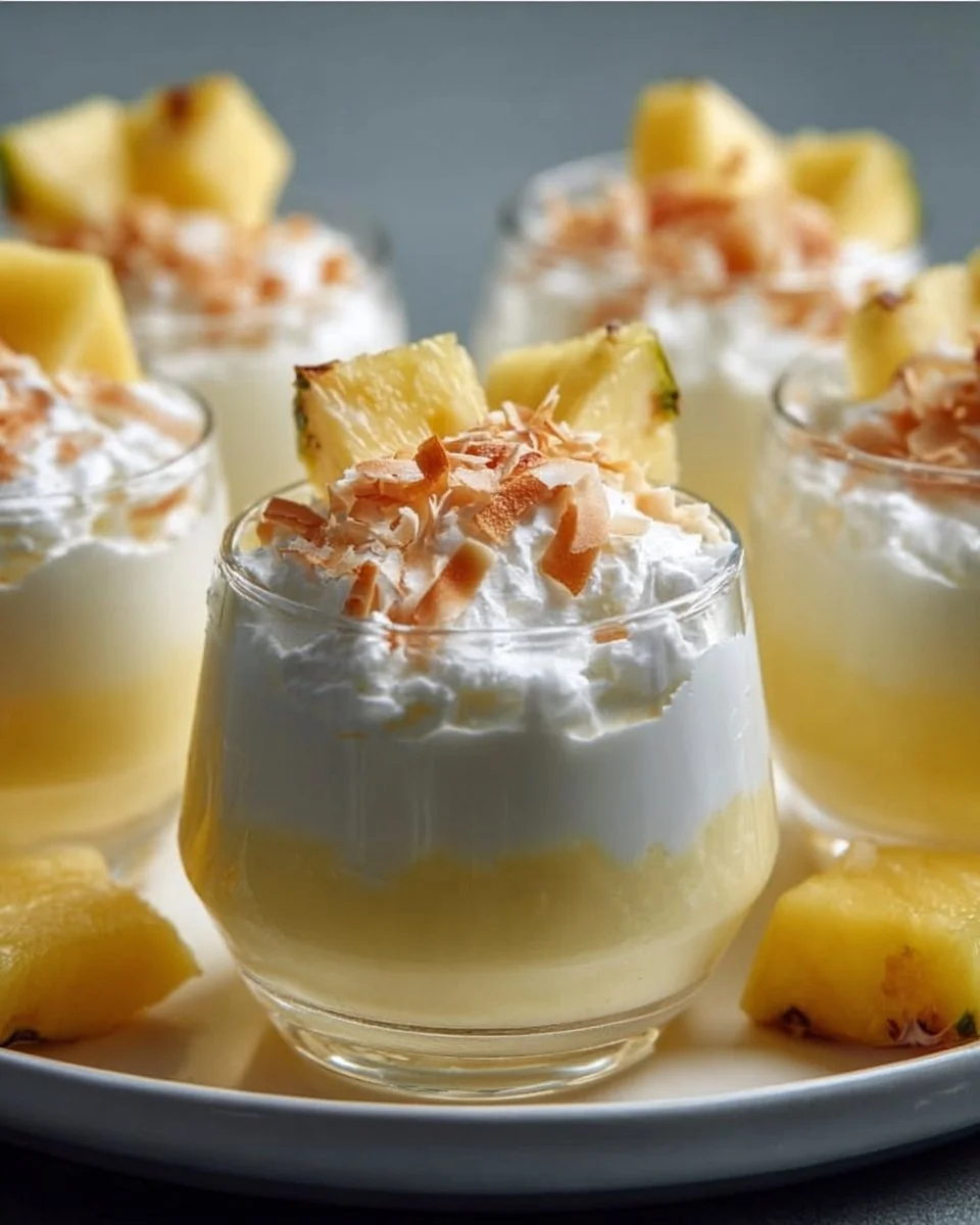 Pineapple Coconut Mousse Cups