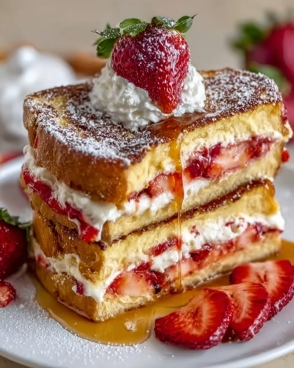Strawberry Cheesecake Stuffed French Toast