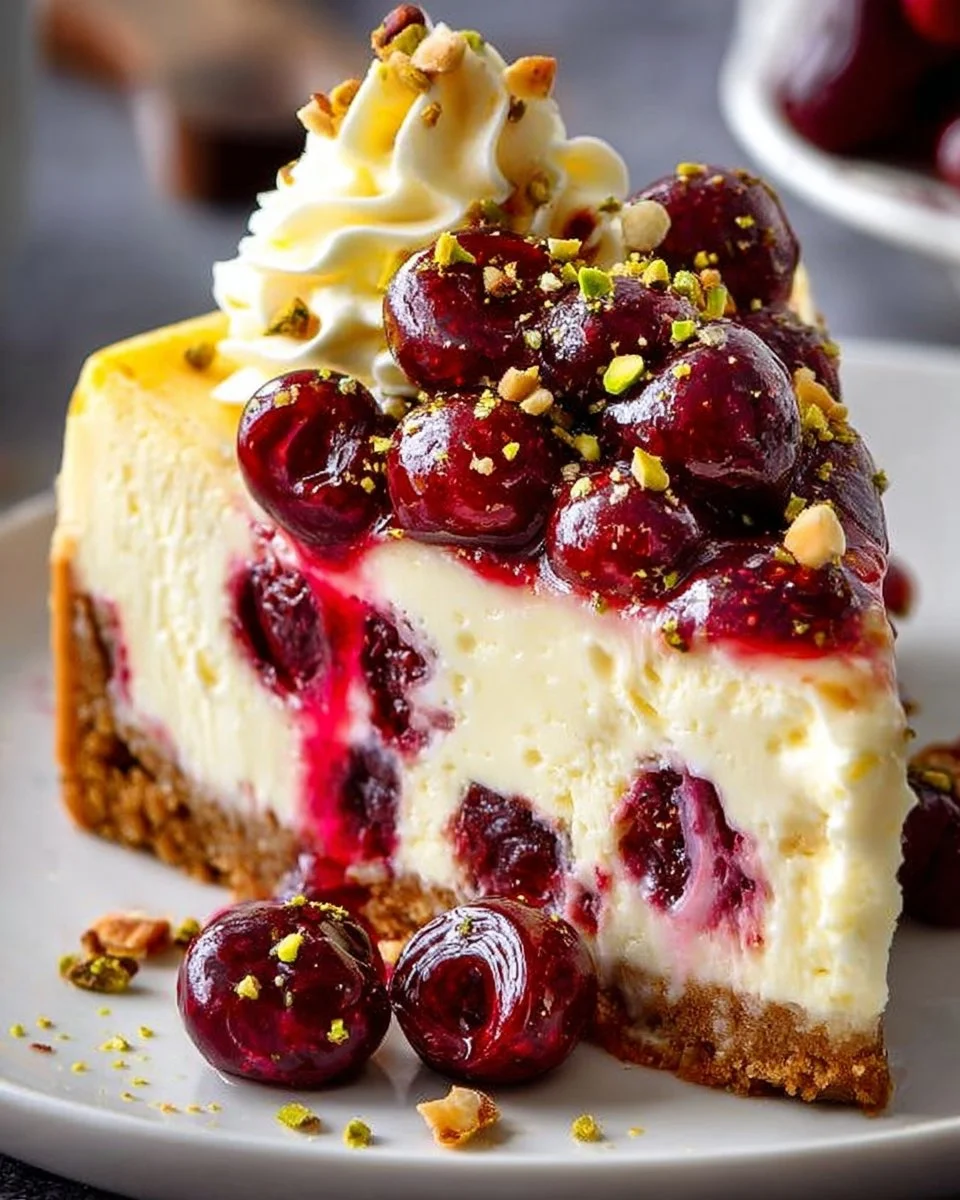 Cherry Pistachio Cheesecake
