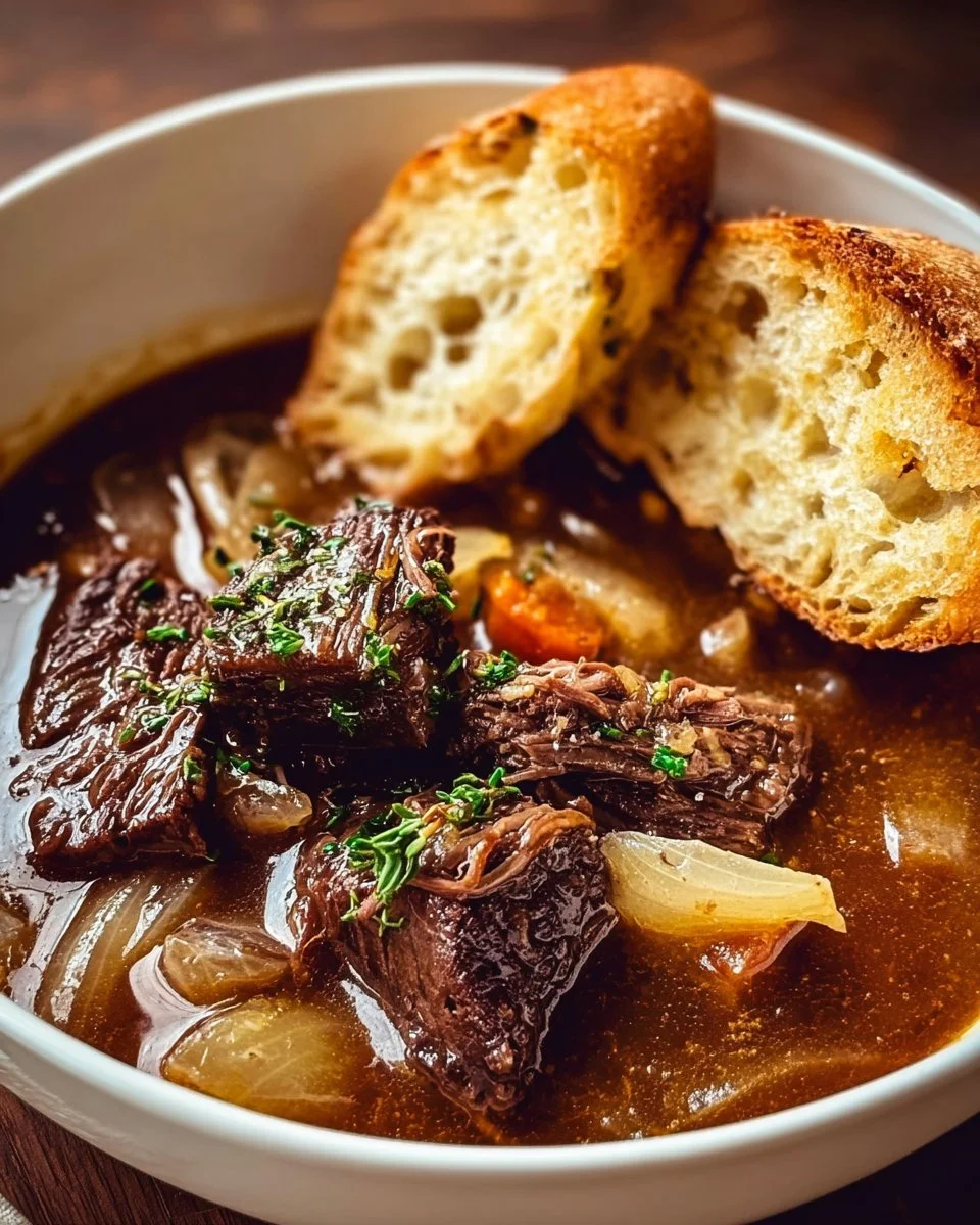 French Onion Beef Short Rib Soup
