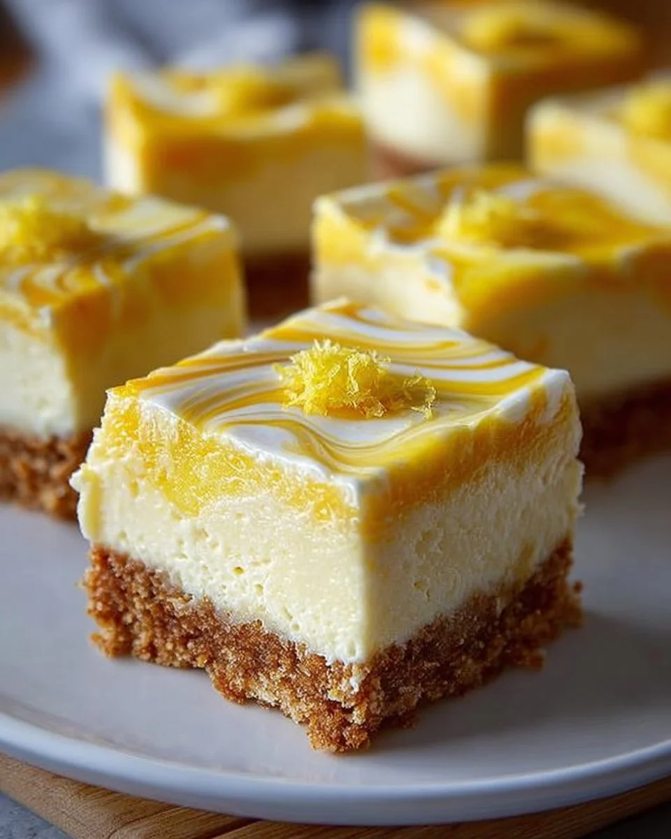 Lemon Marbled Cheesecake Bars