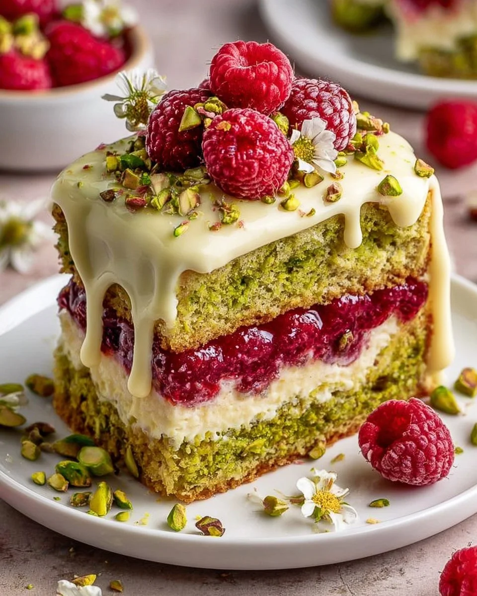 Pistachio Raspberry Dream Cake